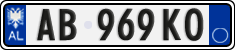 License plate of Albania, Cars (2011)