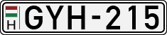 license plates of Hungary, Cars (1990)