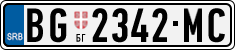 License plate of Serbia, Cars