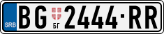 License plate of Serbia, Cars