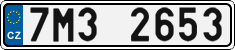 License plate of the Czech Republic, Cars (2001)