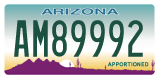 Arizona, Apportioned (AB-12345/AB12345)