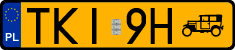 License plates of Poland, Oldtimers