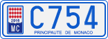 License plate of Monaco, Cars