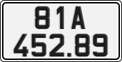 License plate of Vietnam, Cars