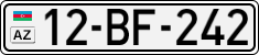 License plate of Azerbaijan, Cars