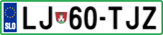 License plate of Slovenia, Cars