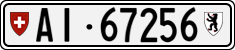 License plate of Switzerland, Cars