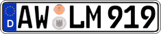 German license plate, Regular plates