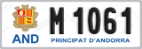 License plate of Andorra, Cars (A 1234)