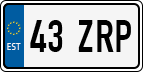 License plate of Estonia, Regular car plates (US-size)