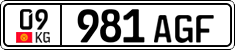 License plate of Kyrgyzstan, Private owners (2016)
