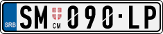 License plate of Serbia, Cars