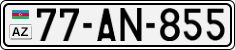 License plate of Azerbaijan, Cars