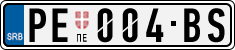 License plate of Serbia, Cars