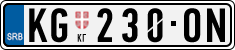License plate of Serbia, Cars