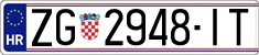 License plate of Croatia, Regular plates