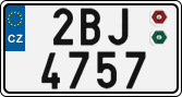 License plate of the Czech Republic, Cars (2001)
