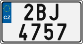 License plate of the Czech Republic, Cars (2001)