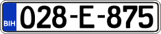 License plate of Bosnia and Herzegovina, Regular plates