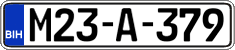 License plate of Bosnia and Herzegovina, Regular plates