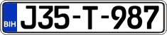 License plate of Bosnia and Herzegovina, Regular plates