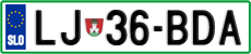 License plate of Slovenia, Cars