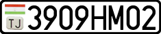 License plate of Tajikistan, Private owners (2009)