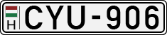 license plates of Hungary, Cars (1990)