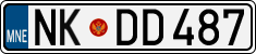 License plate of Montenegro, Cars