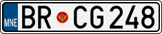 License plate of Montenegro, Cars
