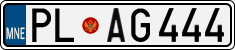 License plate of Montenegro, Cars