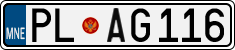 License plate of Montenegro, Cars