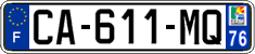 French license plate, SIV (ordinary)