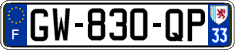 French license plate, SIV (ordinary)