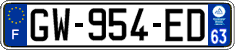 French license plate, SIV (ordinary)