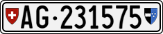 License plate of Switzerland, Cars