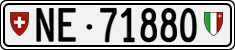License plate of Switzerland, Cars