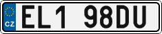 License plate of the Czech Republic, Electric vehicles