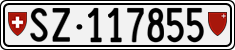 License plate of Switzerland, Cars