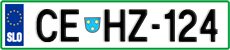 License plate of Slovenia, Cars