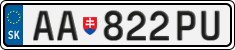 License plate of Slovakia, Cars