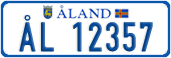License plate of Åland, Cars (ÅL 12345)