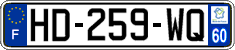 French license plate, SIV (ordinary)