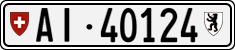 License plate of Switzerland, Cars