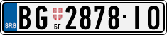 License plate of Serbia, Cars