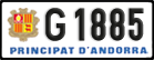 License plate of Andorra, Cars (A 1234)
