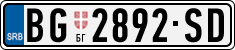 License plate of Serbia, Cars