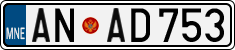 License plate of Montenegro, Cars