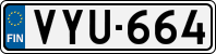 License plate of Finland, Cars
